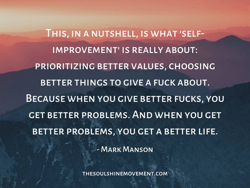 mark manson quote, the subtle art of not giving a fuck